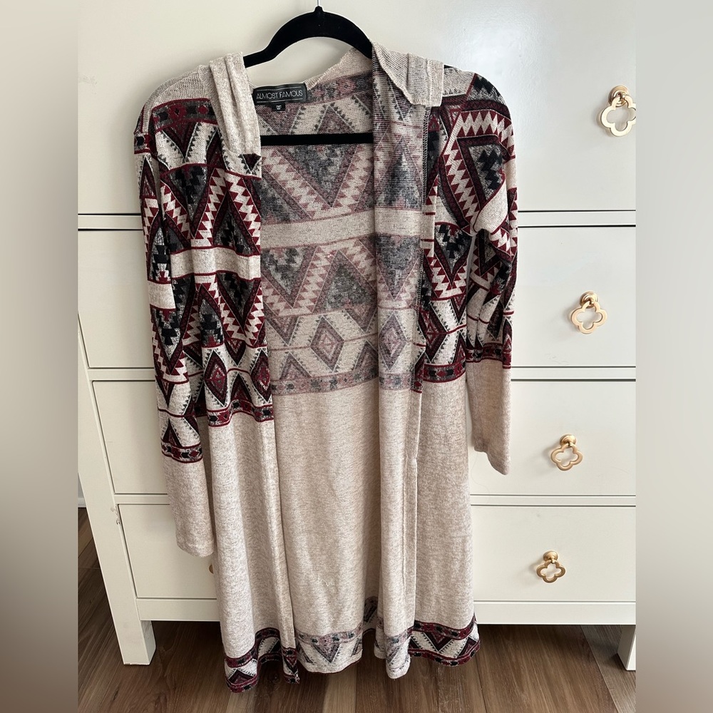 Boho hooded cardigan